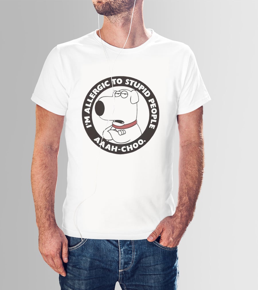 I'm Allergic To Stupid People Aaah Choo Red Collar Dog T-Shirt