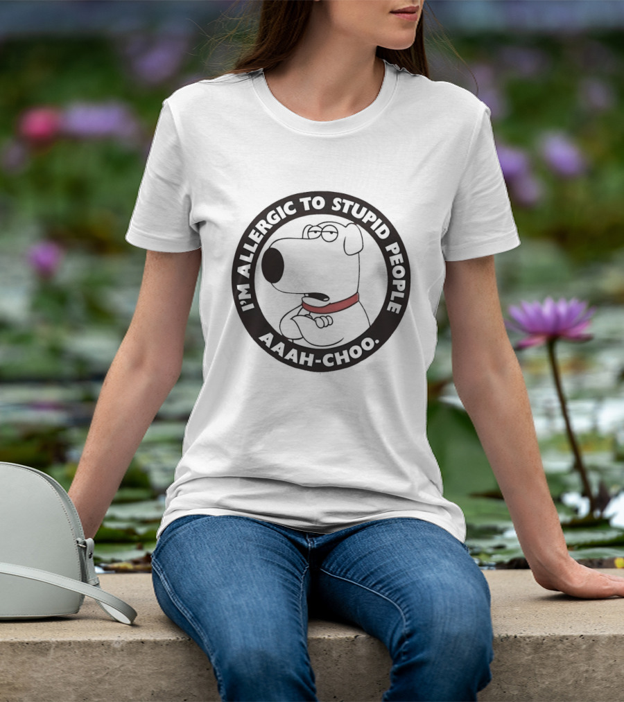 I'm Allergic To Stupid People Aaah Choo Red Collar Dog T-Shirt