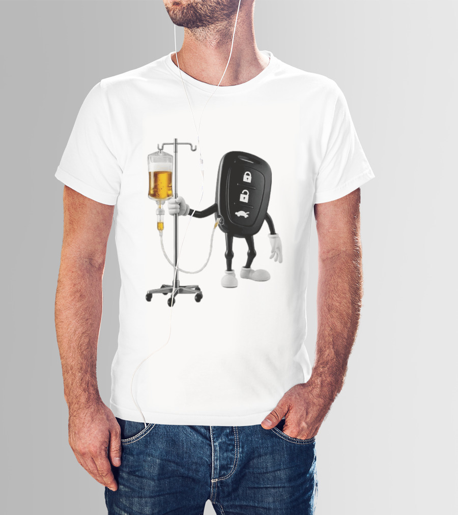 Car Keys With IV Beer Do Not Drink Alcohol When Driving Warning T-Shirt