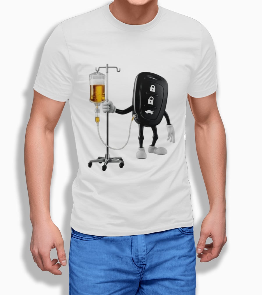 Car Keys With IV Beer Do Not Drink Alcohol When Driving Warning T-Shirt