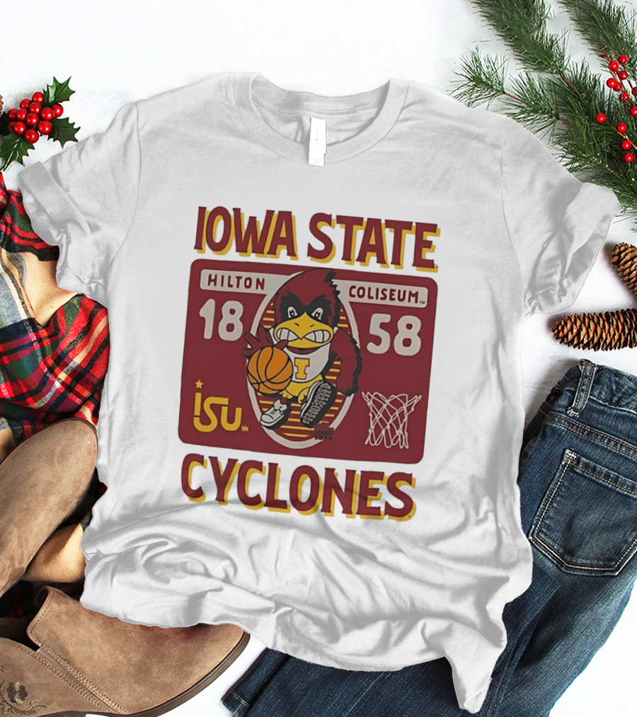 Iowa State Cyclones Hilton Coliseum 1858 Basketball T-Shirt