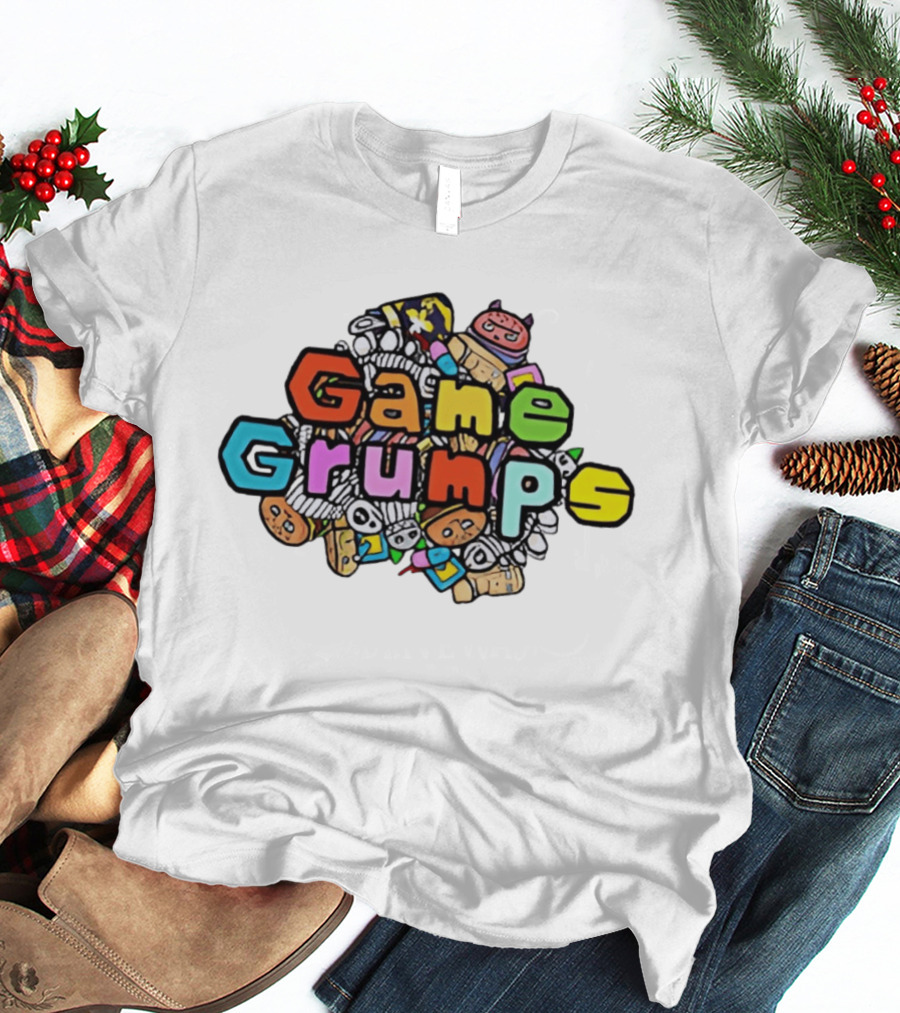 Game Grumps Colorful Cartoon Characters Pattern Collaboration 326 T-Shirt