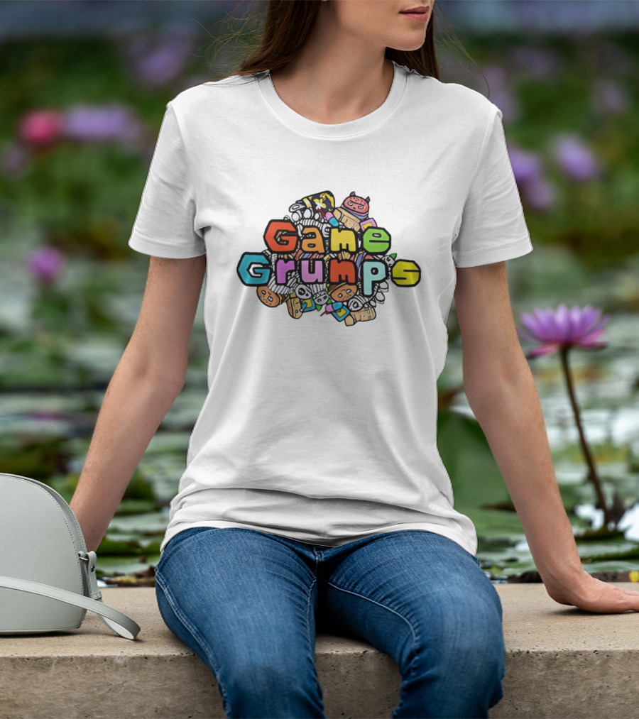 Game Grumps Colorful Cartoon Characters Pattern Collaboration 326 T-Shirt
