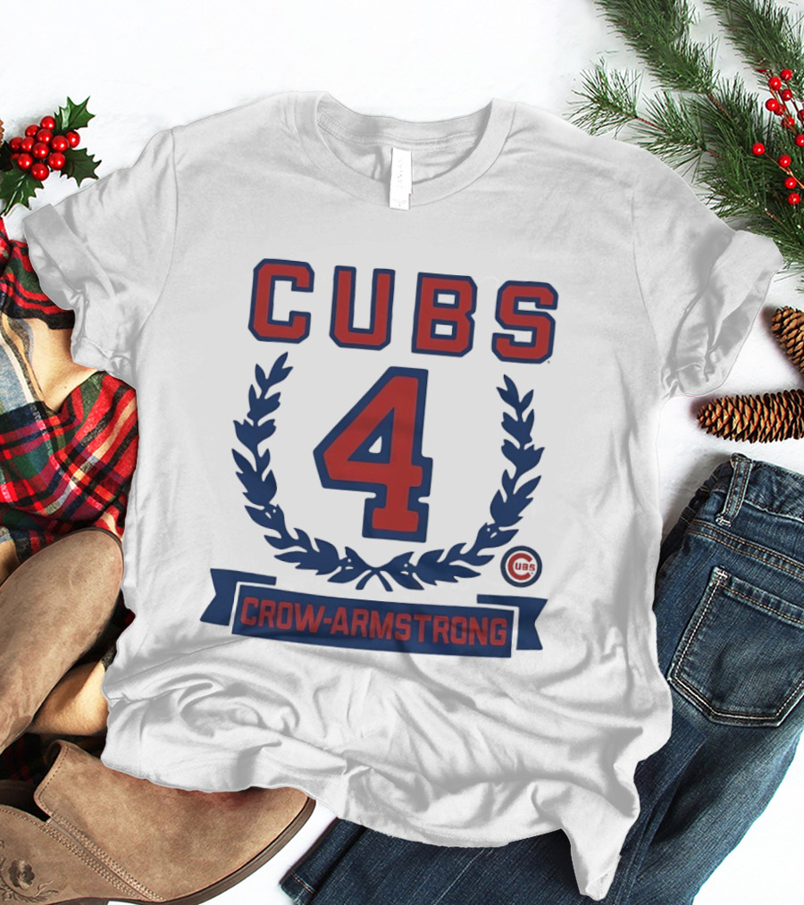 Cubs 4 Crow Armstrong Rookie Wreath T-Shirt