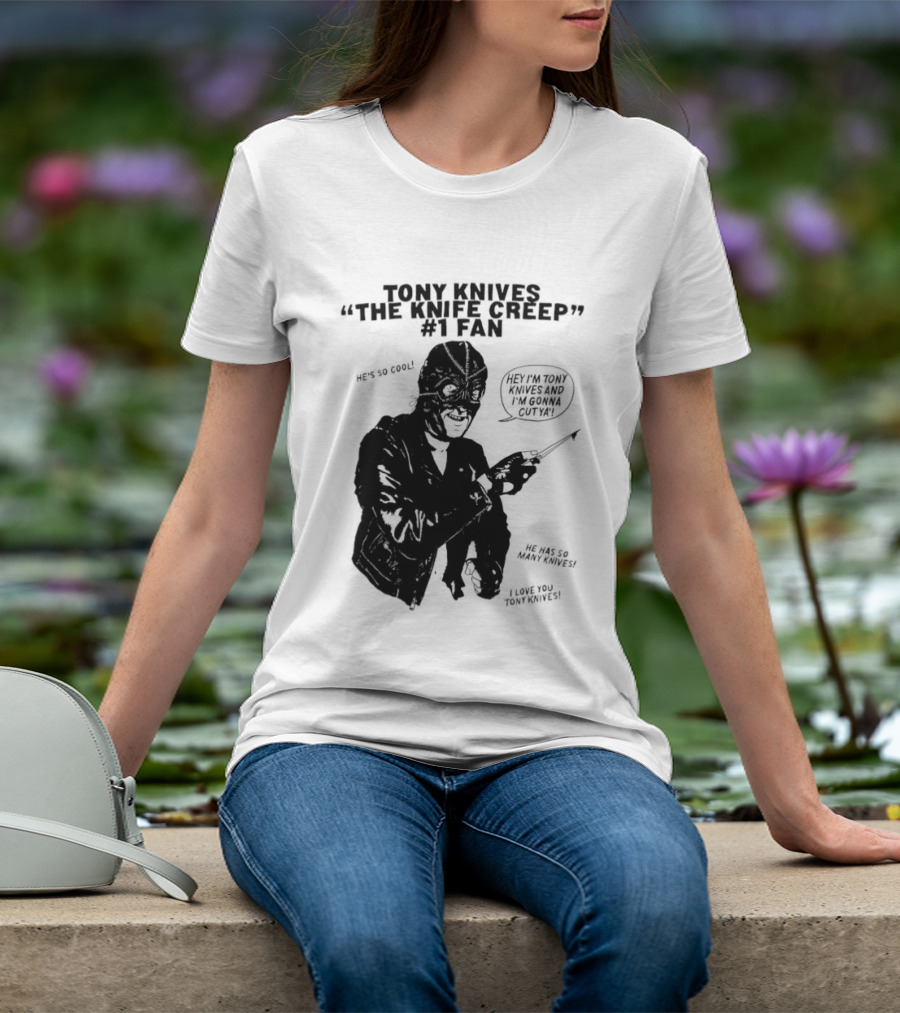 Tony Knives The Knife Creep Volume One Leather Jacket Mysterious True Crime Legendary Horror Movie Night Stalk Western Adventure T-Shirt