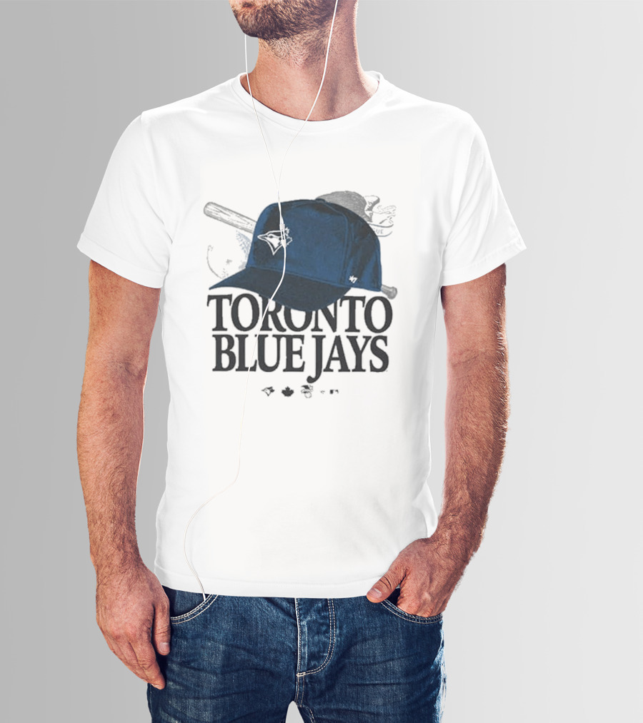 Toronto Blue Jays Baseball Cap And Bat Motif '47 T-Shirt