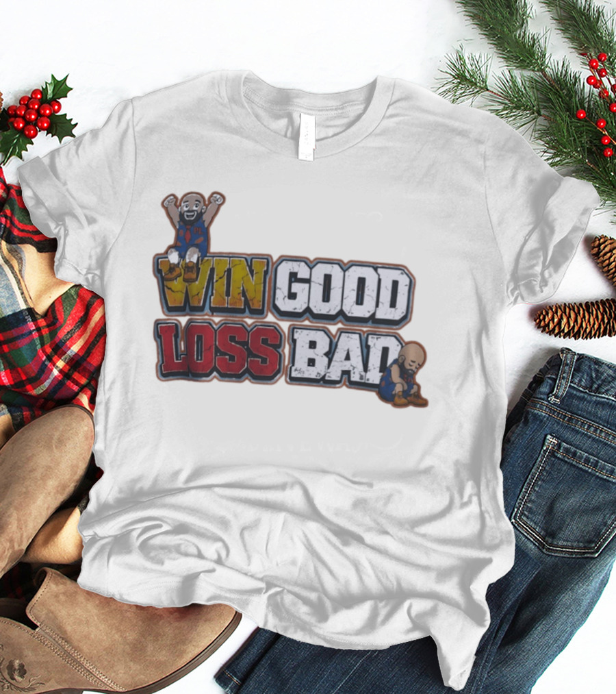 Win Good Loss Bad Basketball Cartoon Characters Sitting And Crying T-Shirt