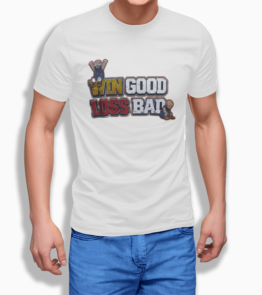 Win Good Loss Bad Basketball Cartoon Characters Sitting And Crying T-Shirt