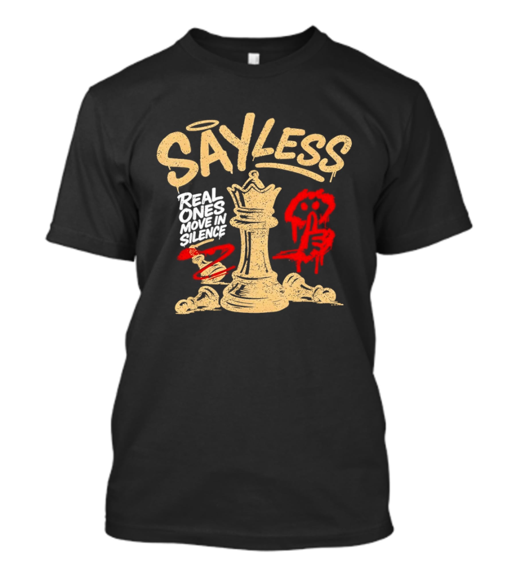 Say Less Real Ones Move In Silence Chess Piece And Red High Heels T-Shirt