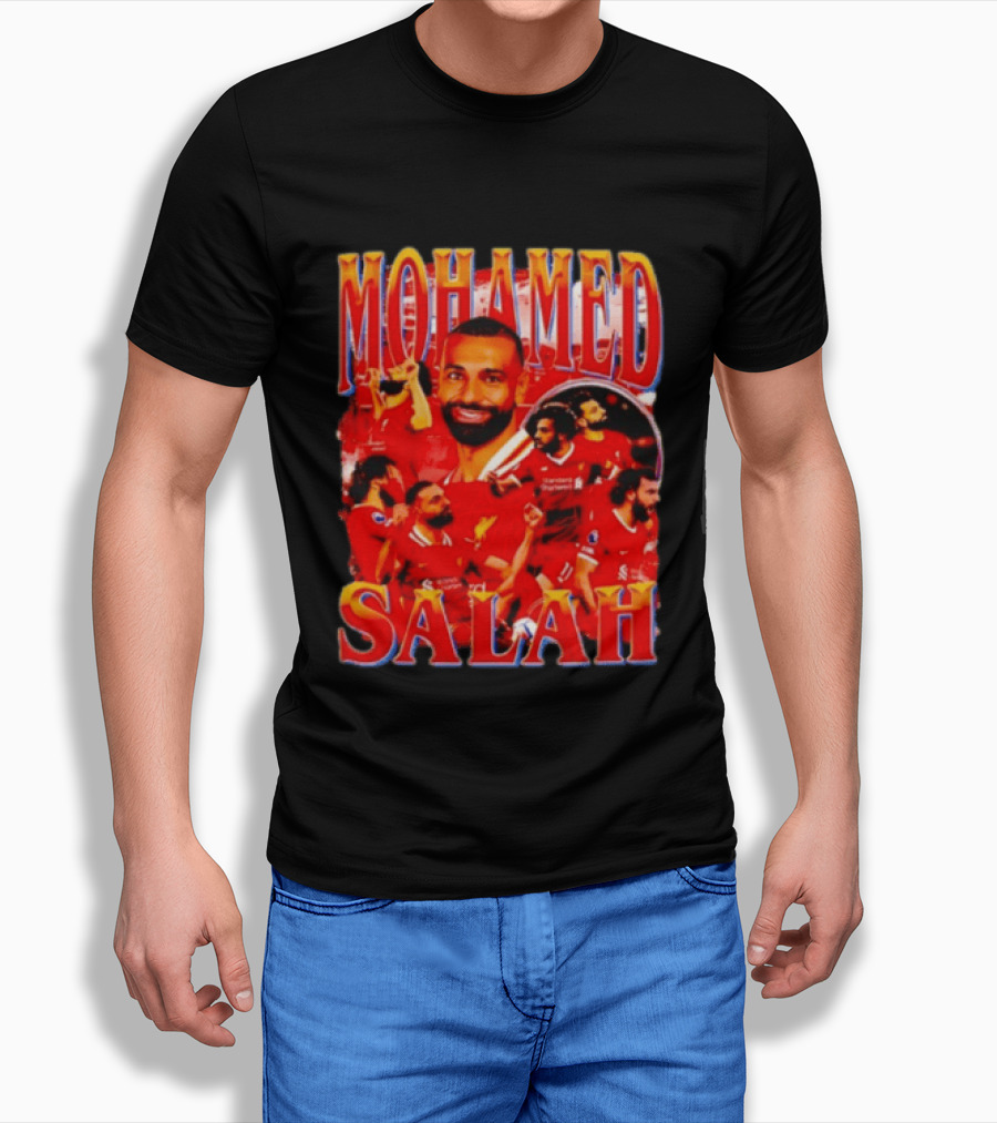 Mohamed Salah Liverpool Egyptian Football Star Celebratory Montage T-Shirt