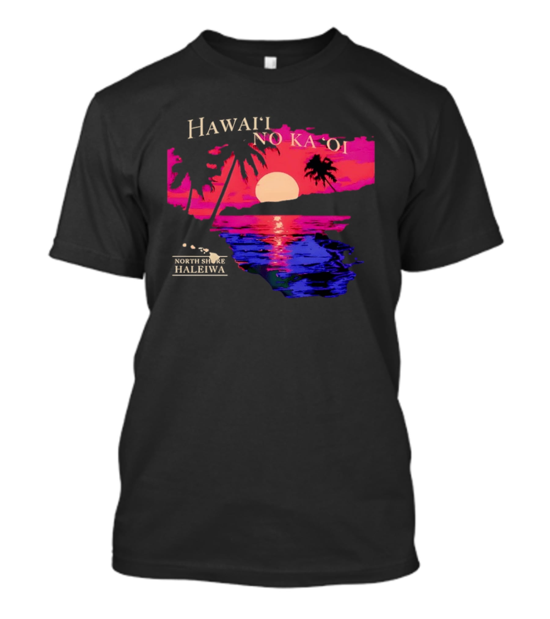 Hawai'i No Ka 'Oi Sunset Behind Mountains North Shore Haleiwa T-Shirt
