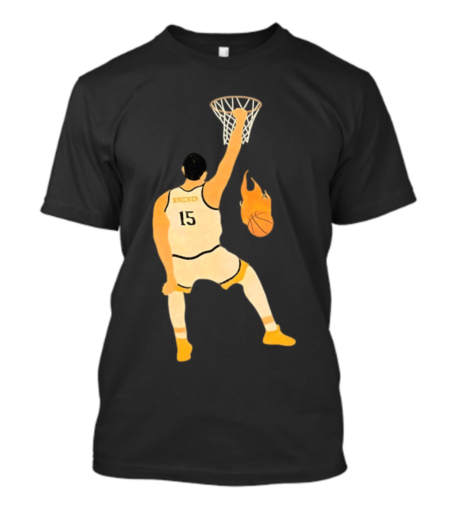 Nikola Jokic Denver Nuggets 15 Basketball Player Dunking Flame Ball T-Shirt