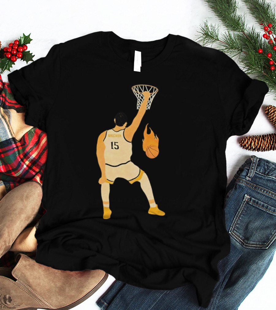 Nikola Jokic Denver Nuggets 15 Basketball Player Dunking Flame Ball T-Shirt