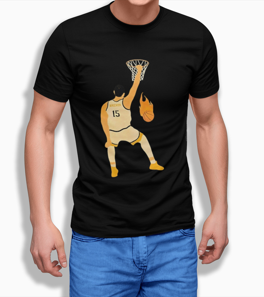 Nikola Jokic Denver Nuggets 15 Basketball Player Dunking Flame Ball T-Shirt