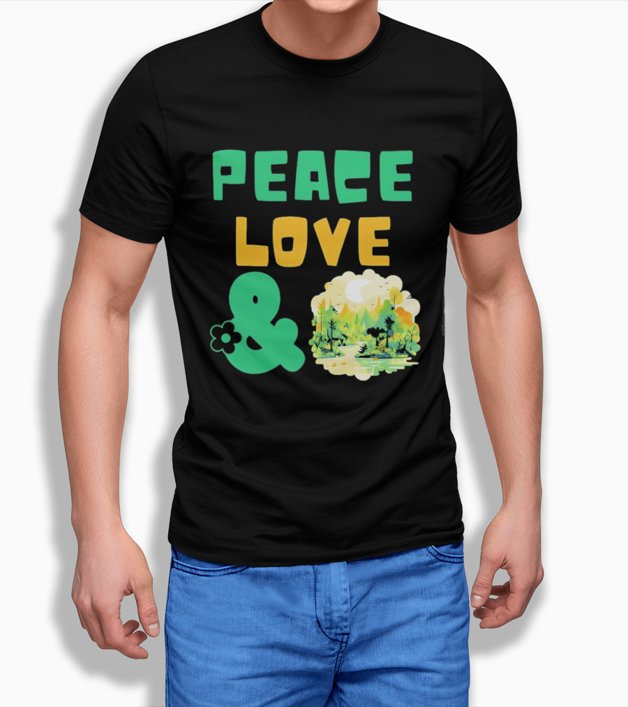 Peace Love And Nature Scenic Forest Scene T-Shirt