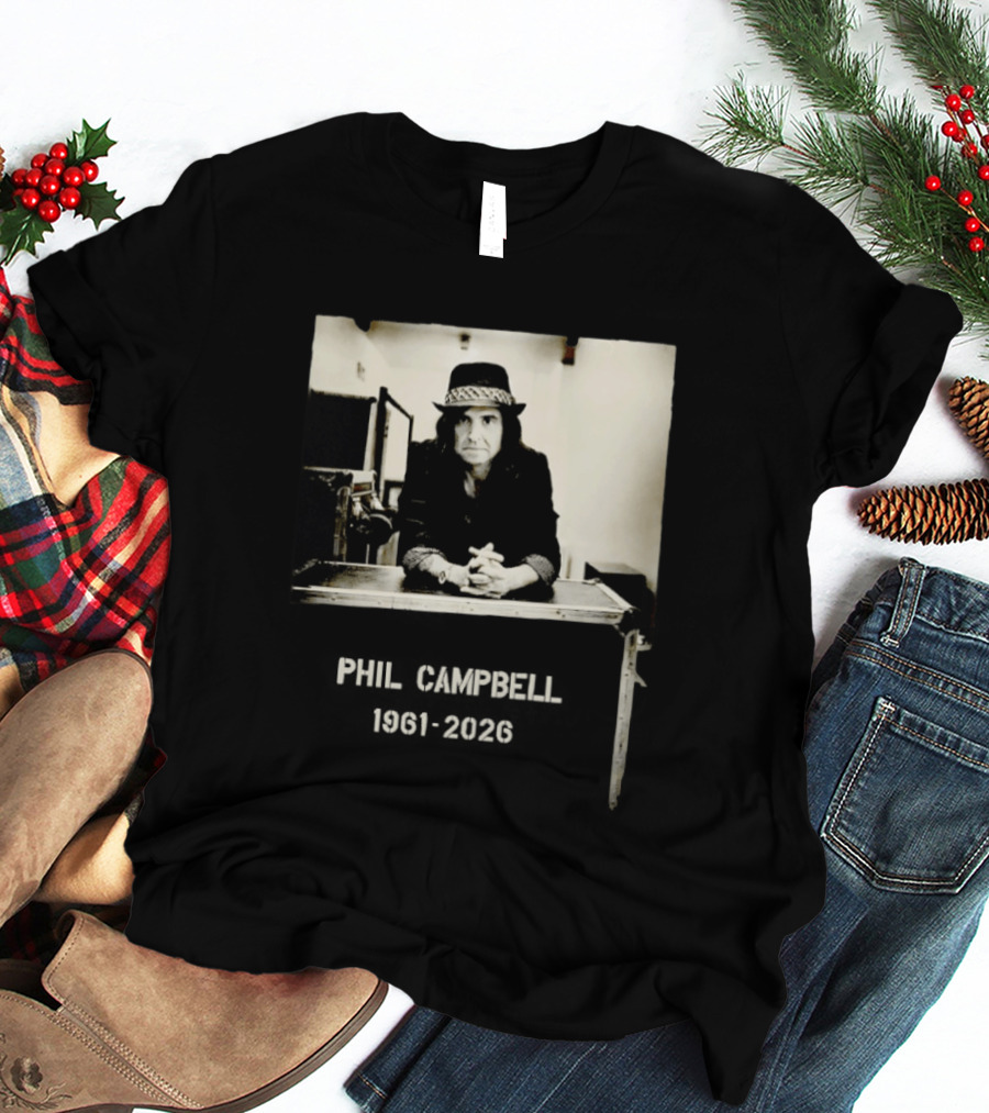 Phil Campbell 1961 2026 Retro Style Musician Hat Fashion T-Shirt
