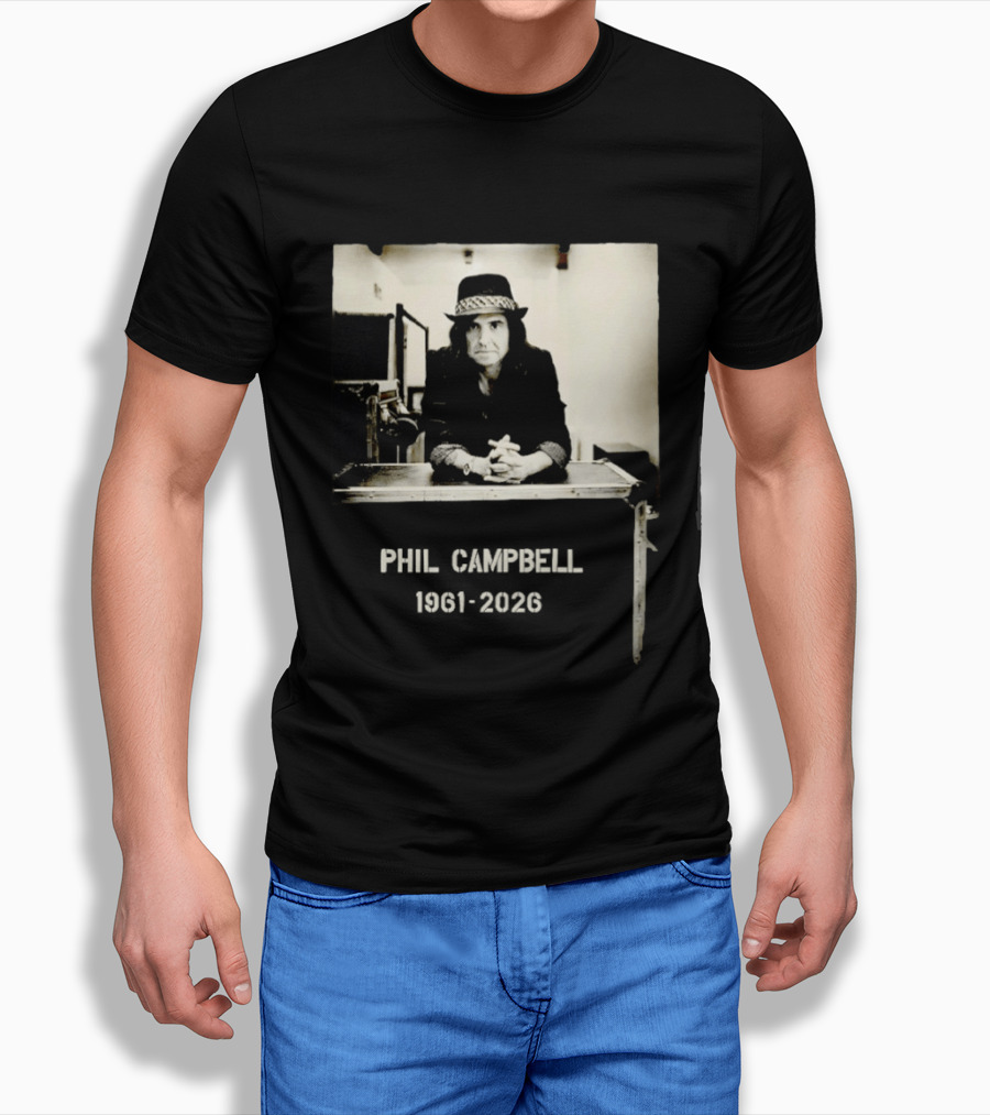 Phil Campbell 1961 2026 Retro Style Musician Hat Fashion T-Shirt