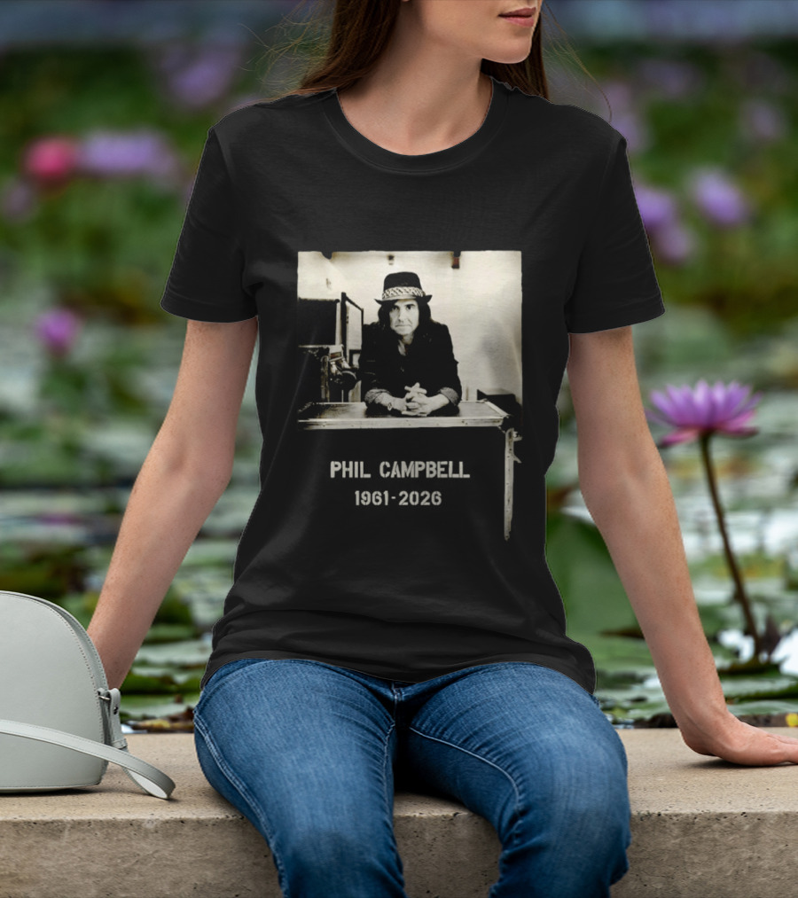 Phil Campbell 1961 2026 Retro Style Musician Hat Fashion T-Shirt