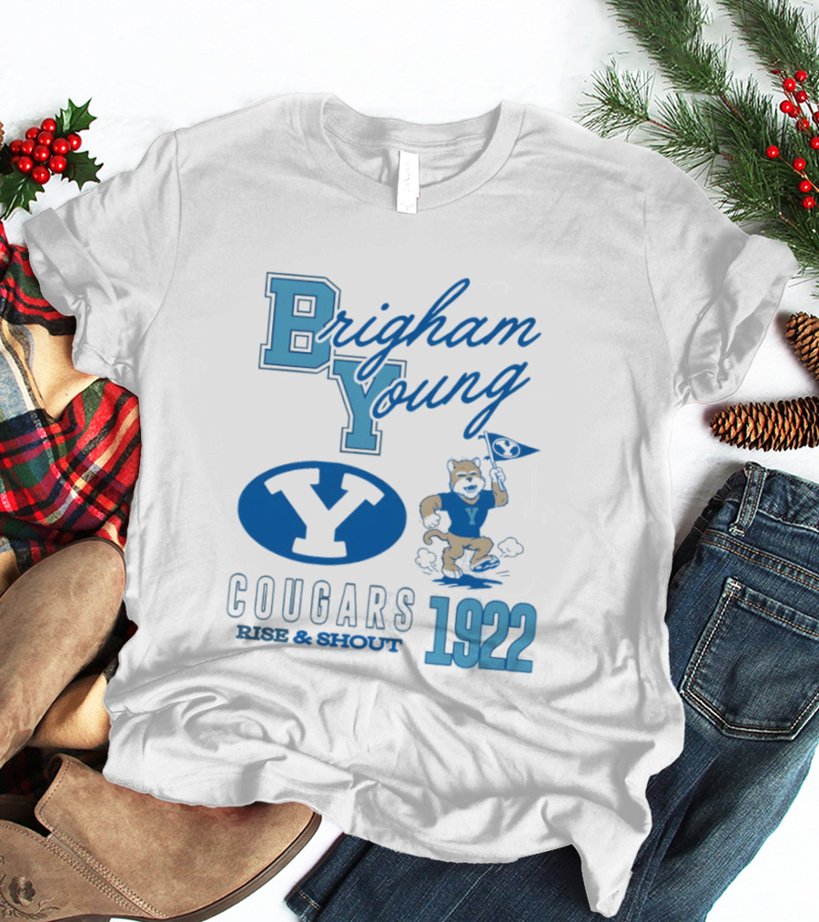 Brigham Young BYU Cougars Rise & Shout 1922 Flag Bearer T-Shirt