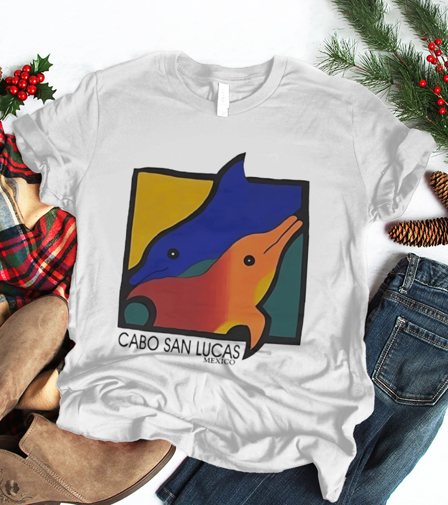 Cabo San Lucas Dolphin Colorful Art Mexico T-Shirt