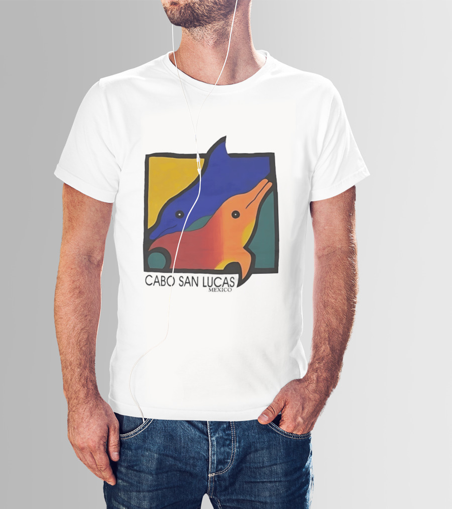 Cabo San Lucas Dolphin Colorful Art Mexico T-Shirt