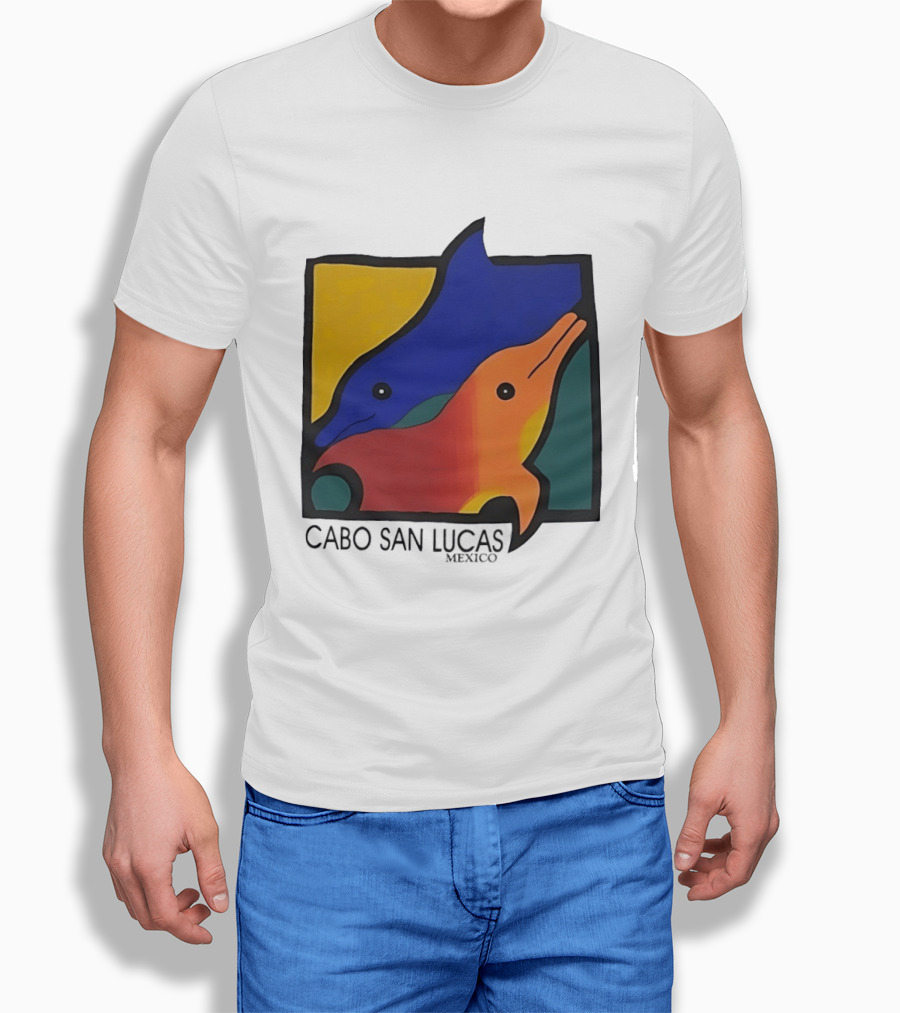 Cabo San Lucas Dolphin Colorful Art Mexico T-Shirt