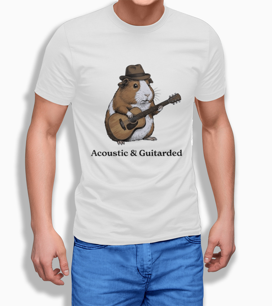 Capybara With Acoustic Guitar And Cowboy Hat Coustic Guitarded T-Shirt