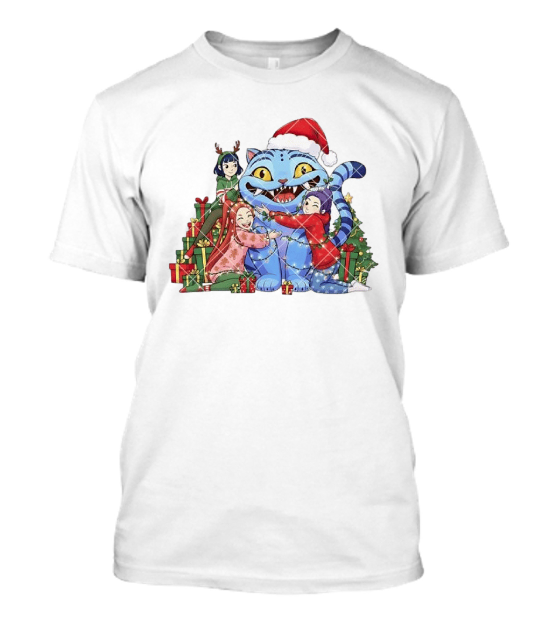 Derpy Huntrix Christmas Kpop Demon Hunters Holiday Cat Celebration With Friends T-Shirt