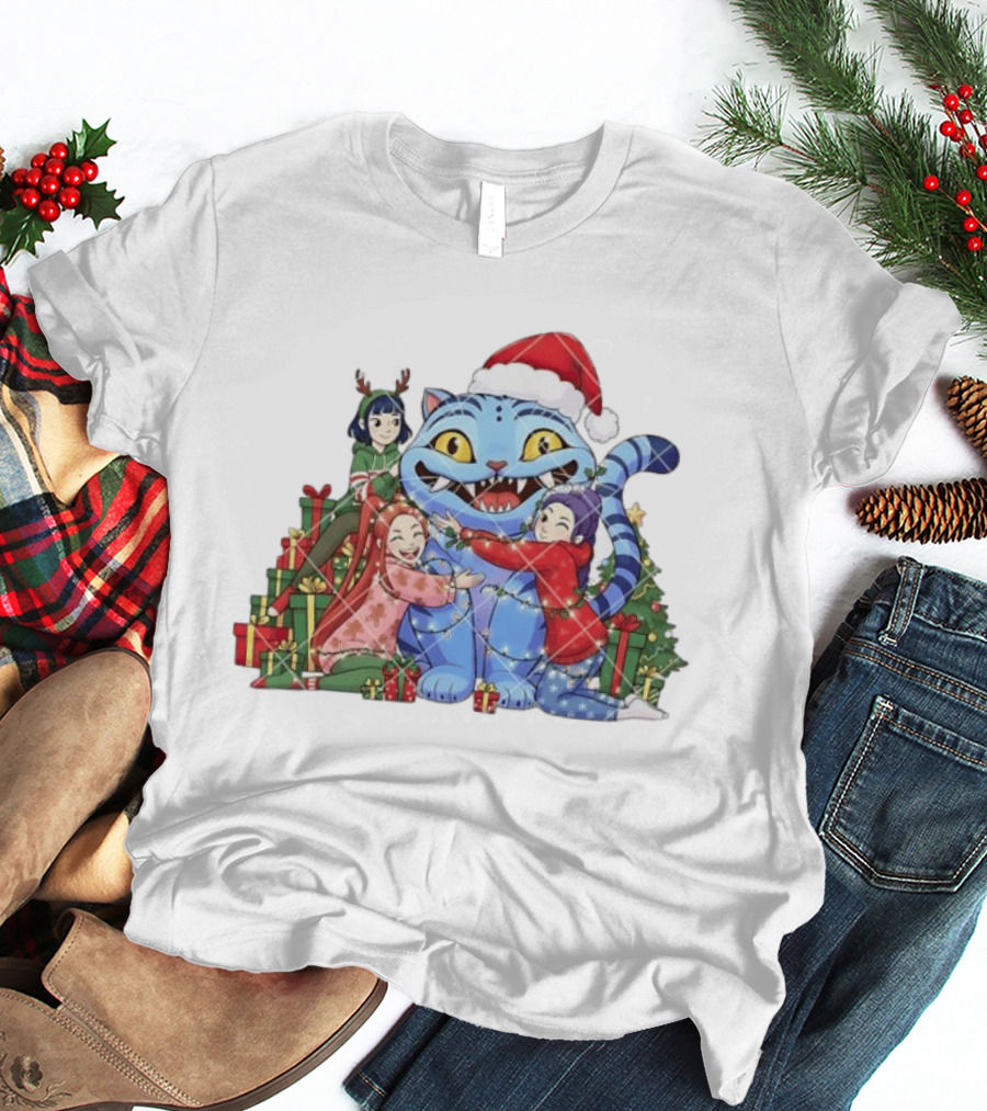 Derpy Huntrix Christmas Kpop Demon Hunters Holiday Cat Celebration With Friends T-Shirt