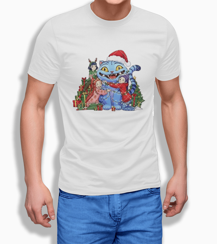 Derpy Huntrix Christmas Kpop Demon Hunters Holiday Cat Celebration With Friends T-Shirt