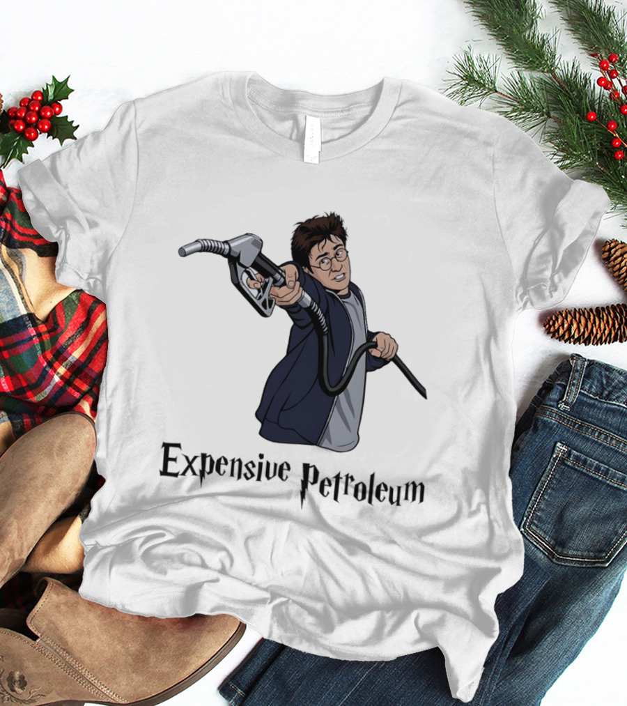 Expensive Petroleum Man Holding Gas Pump Nozzle T-Shirt