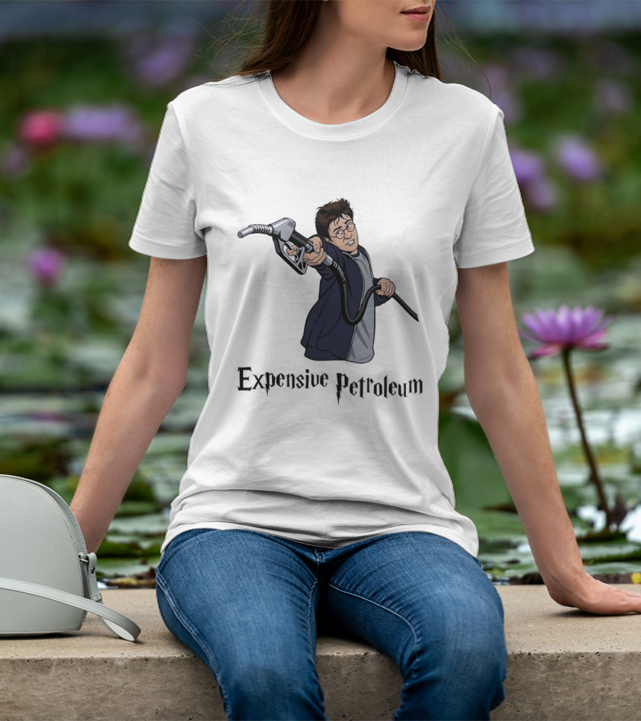 Expensive Petroleum Man Holding Gas Pump Nozzle T-Shirt