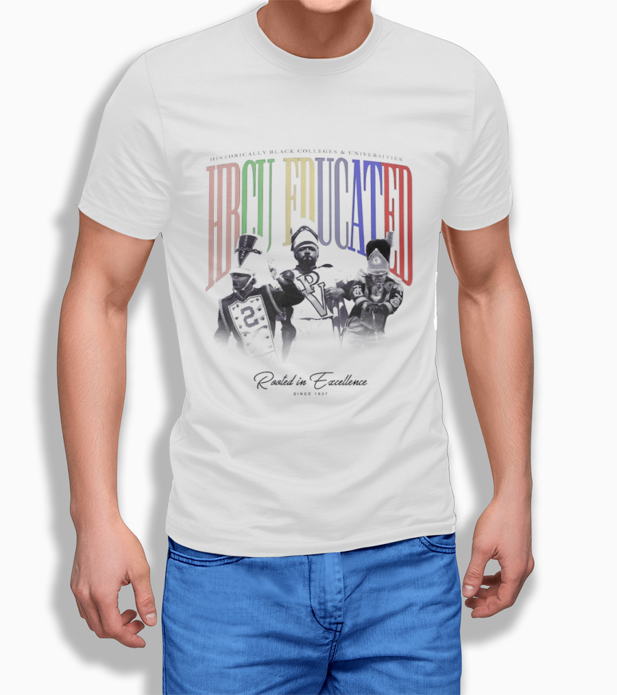 HBCU Educated 1837 Rooted In Excellence Colorful Marching Band T-Shirt