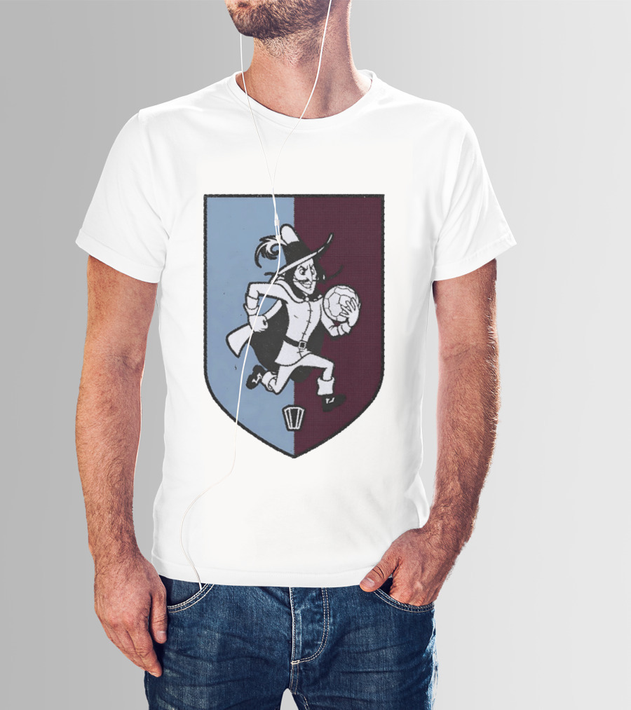 The Villan Football Mascot With Ball And Shield T-Shirt
