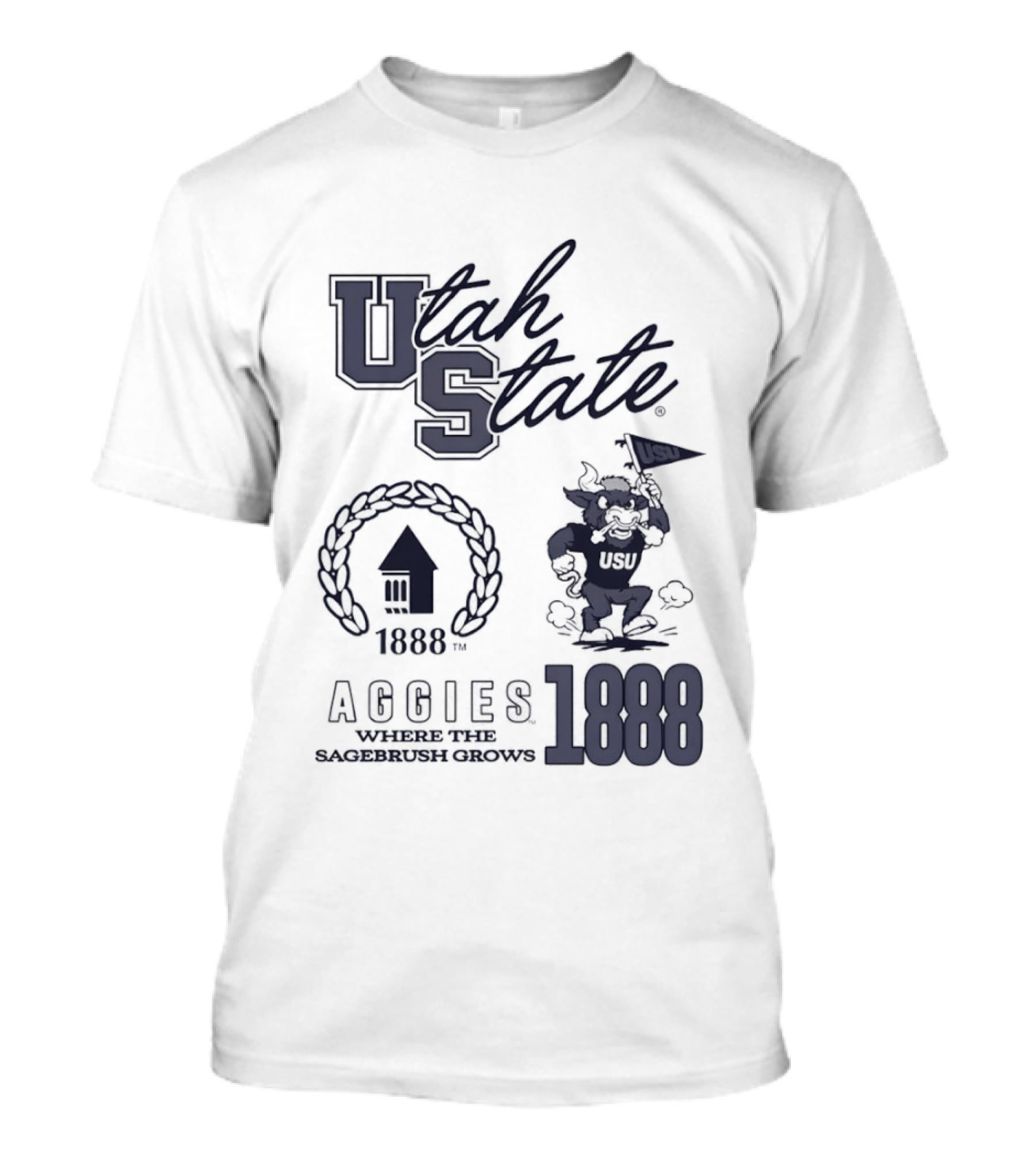 Utah State 1888 Aggies Where The Sagebrush Grows US Flag T-Shirt