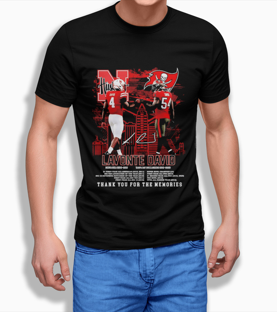 Lavonte David Nebraska Huskers Tampa Bay Buccaneers Thank You For The Memories T-Shirt