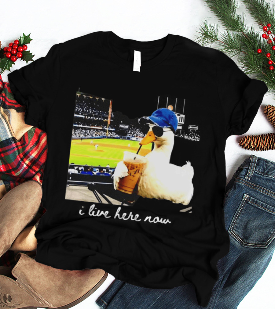I Live Here Now Goose Ballfield Travel Baseball Softball Tournament T-Shirt