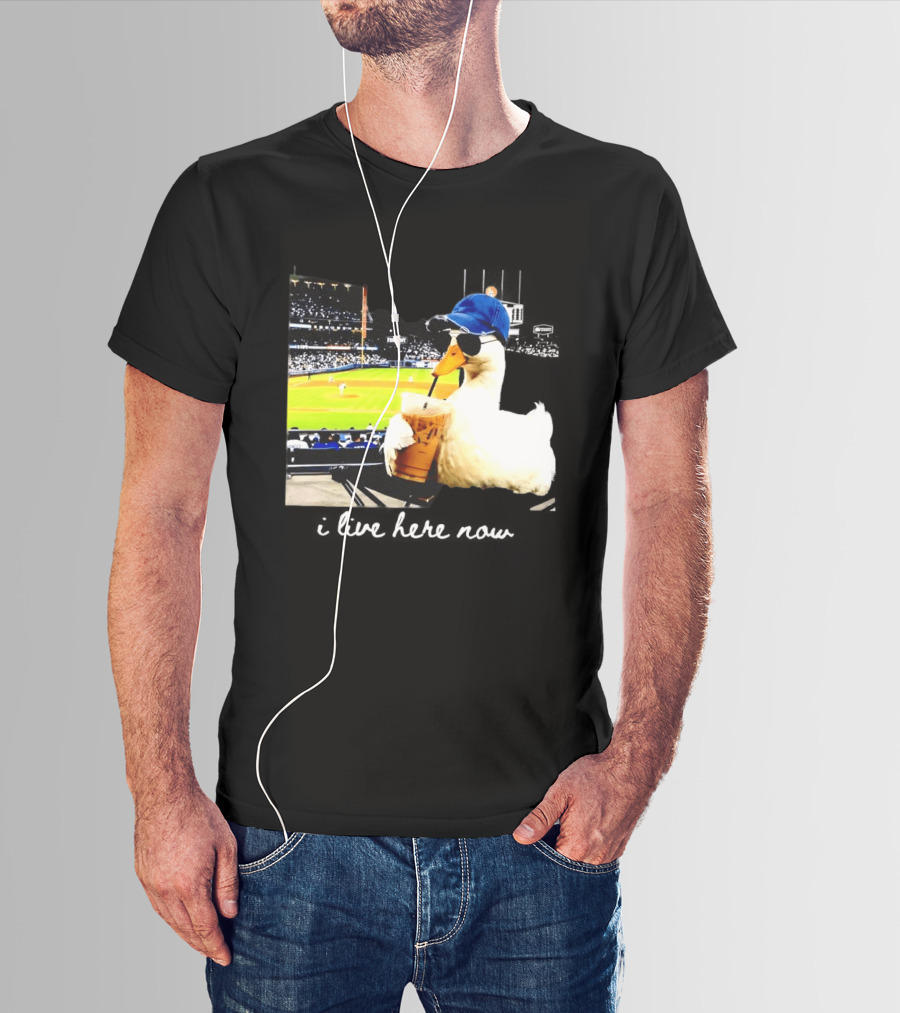 I Live Here Now Goose Ballfield Travel Baseball Softball Tournament T-Shirt