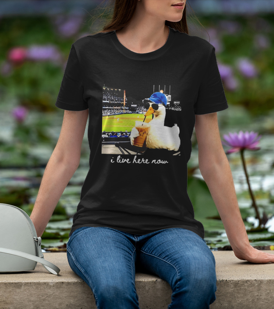 I Live Here Now Goose Ballfield Travel Baseball Softball Tournament T-Shirt