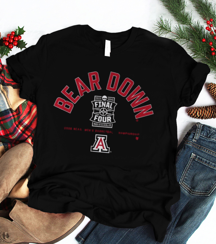 Arizona Wildcats Bear Down Final Four 2026 Bench Mob Basketball Championship T-Shirt