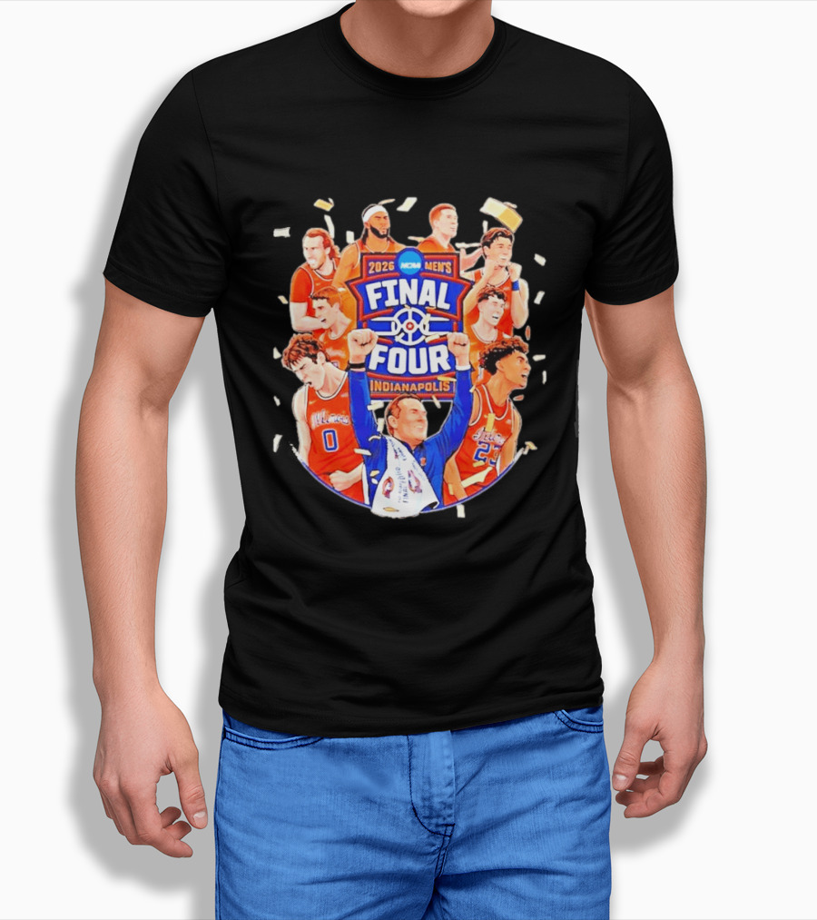 2026 NCAA Men's Final Four Indianapolis Illinois Fighting Illini Basketball T-Shirt