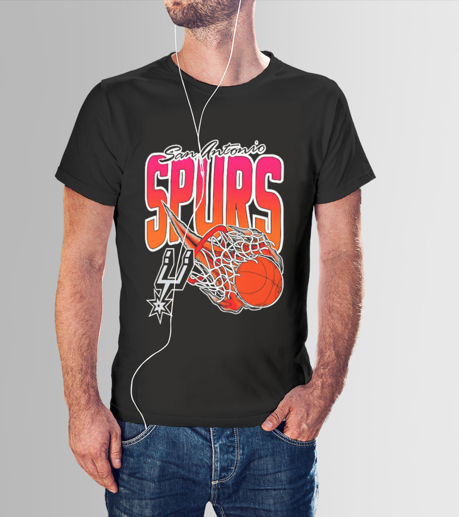 San Antonio Spurs Basketball 2026 Fireball Net T-Shirt