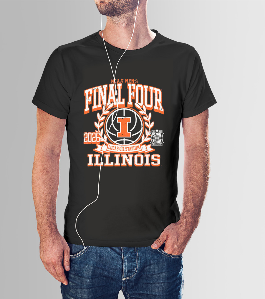 Illinois NCAA Men's Basketball Final Four 2026 Lucas Oil Stadium T-Shirt