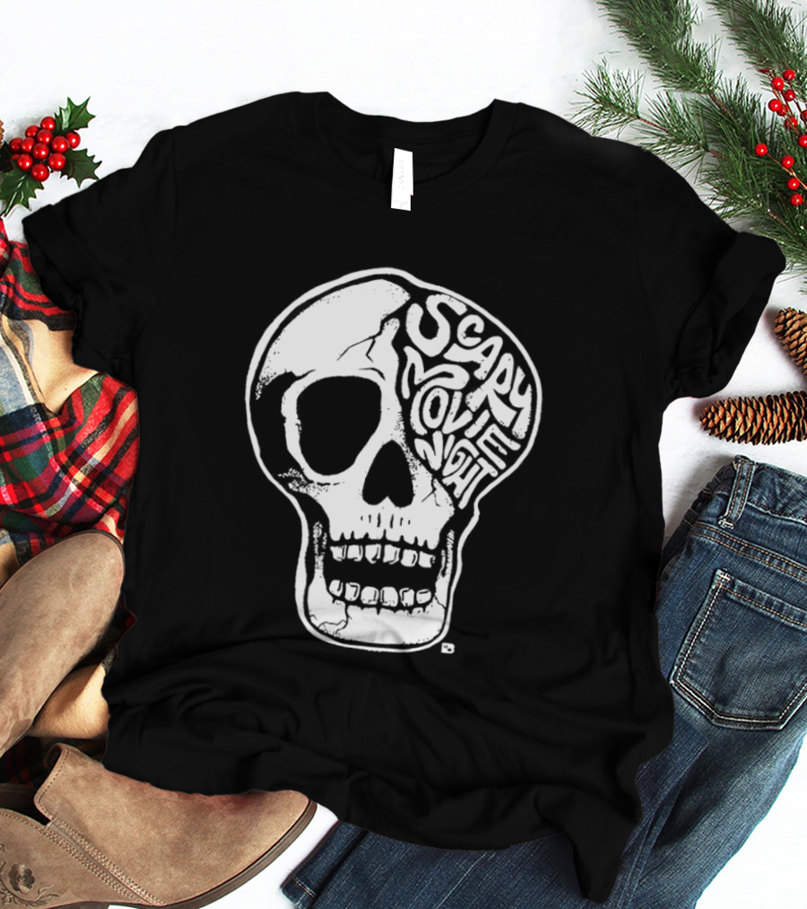 Skull Scary Movie Night Halloween Skull T-Shirt