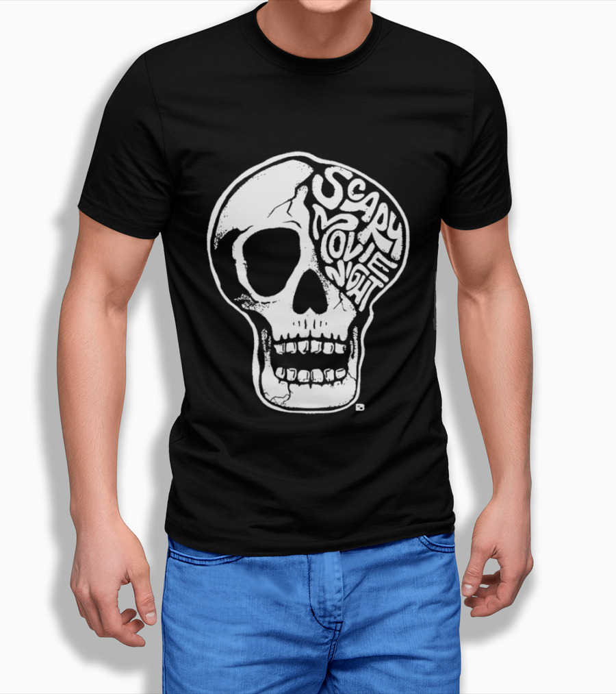 Skull Scary Movie Night Halloween Skull T-Shirt