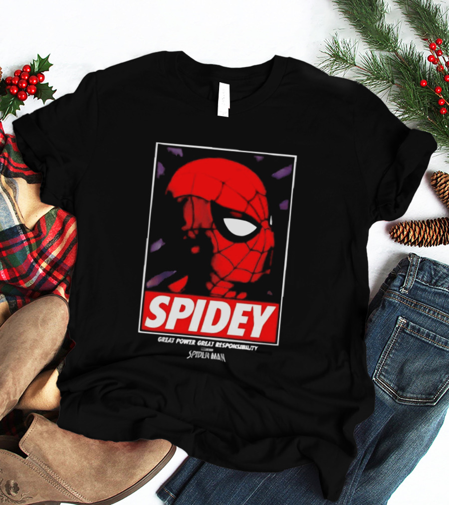 SPIDEY Great Power Great Responsibility Spider Man T-Shirt