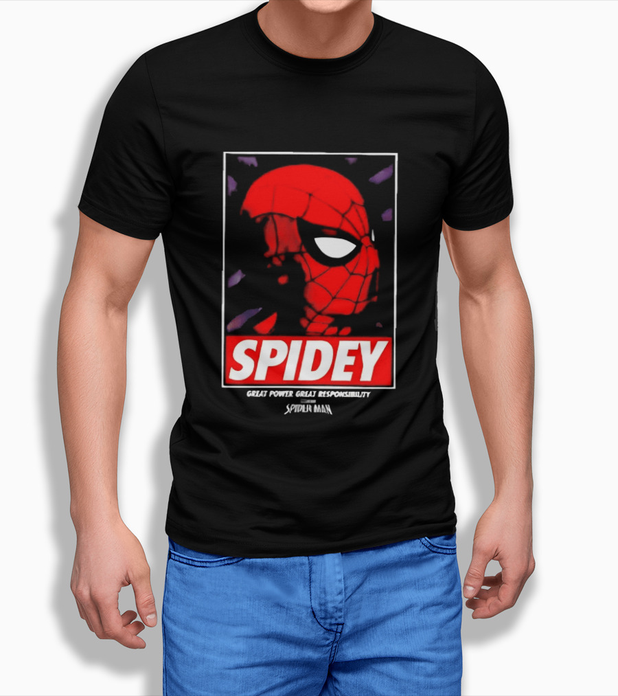 SPIDEY Great Power Great Responsibility Spider Man T-Shirt