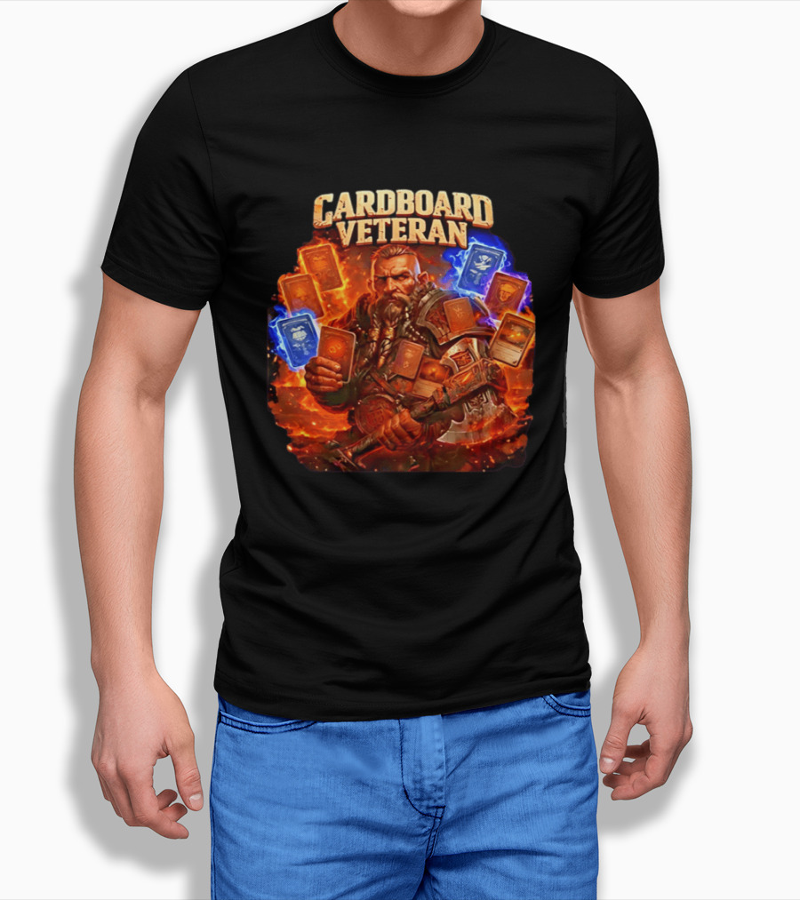 Cardboard Veteran Fantasy Gamer TCG Professional Epic Card Battle Warrior T-Shirt