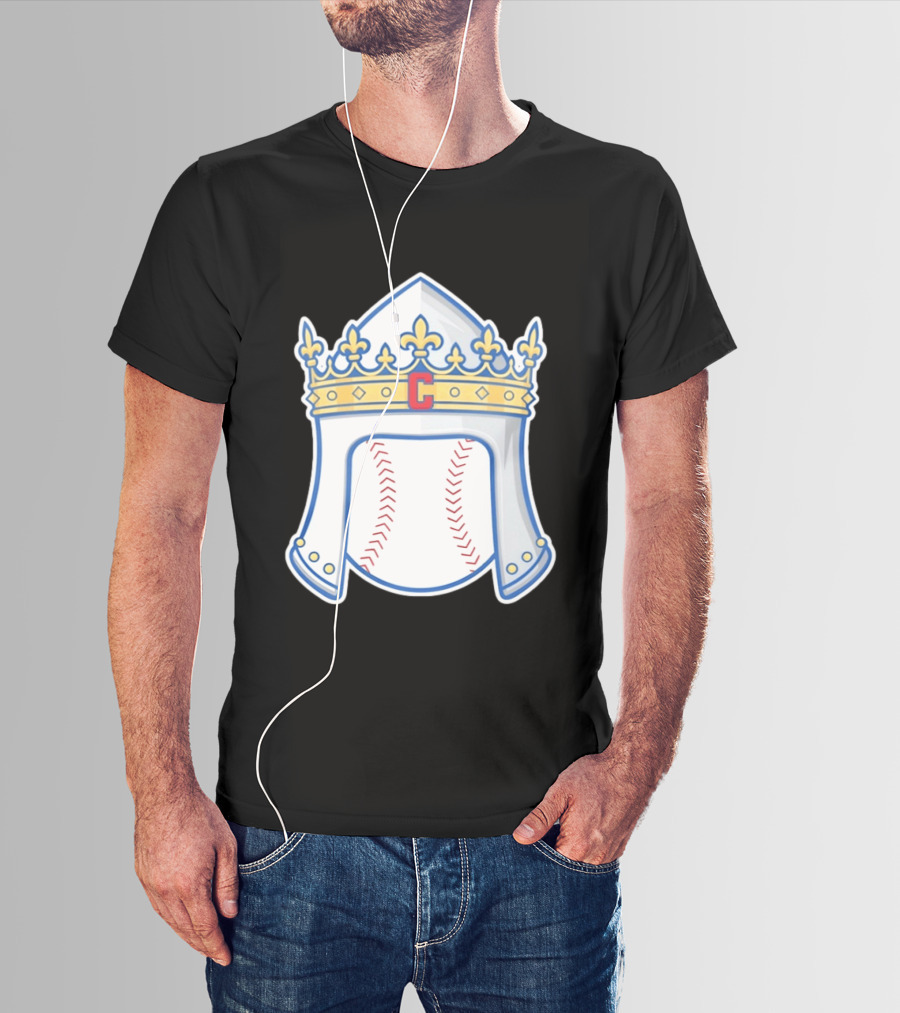 Chicago Cubs Sir Longball Baseball Helmet Crown T-Shirt