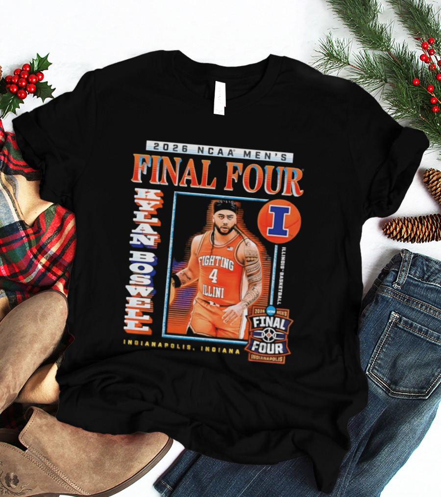 Kylan Boswell 2026 NCAA Men's Final Four Illinois Fighting Illini Basketball Indianapolis T-Shirt